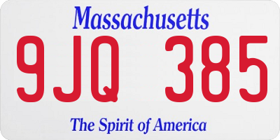 MA license plate 9JQ385