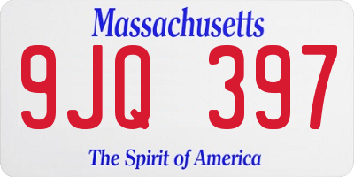 MA license plate 9JQ397