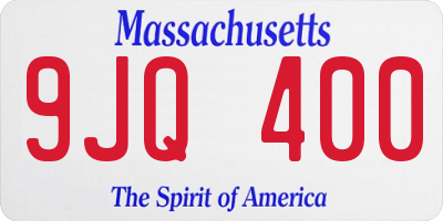 MA license plate 9JQ400