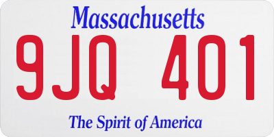 MA license plate 9JQ401