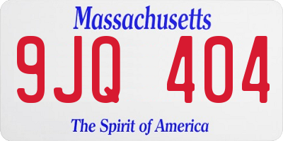 MA license plate 9JQ404
