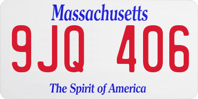 MA license plate 9JQ406