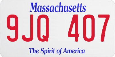 MA license plate 9JQ407
