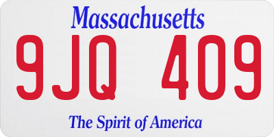 MA license plate 9JQ409