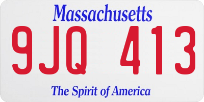 MA license plate 9JQ413