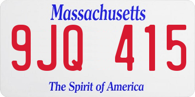 MA license plate 9JQ415