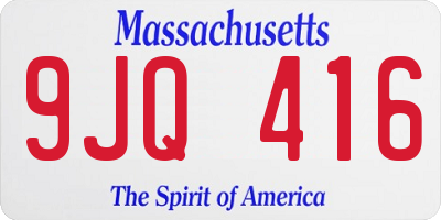 MA license plate 9JQ416