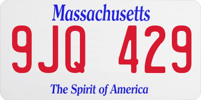 MA license plate 9JQ429
