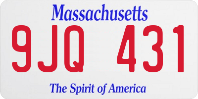 MA license plate 9JQ431
