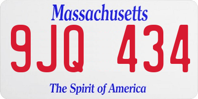 MA license plate 9JQ434