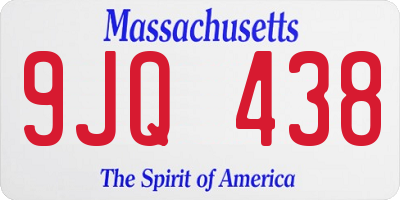 MA license plate 9JQ438