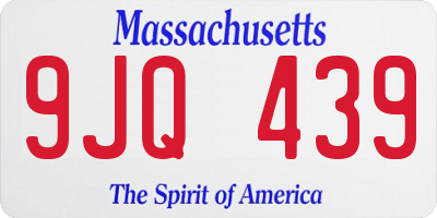 MA license plate 9JQ439