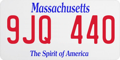 MA license plate 9JQ440