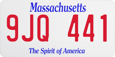 MA license plate 9JQ441