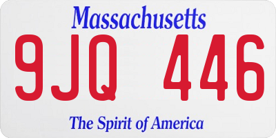 MA license plate 9JQ446