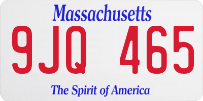 MA license plate 9JQ465