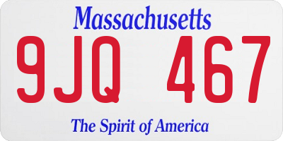 MA license plate 9JQ467