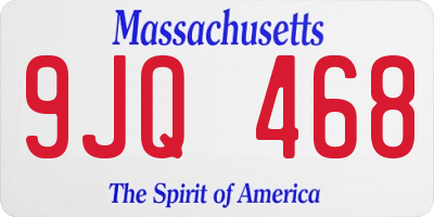 MA license plate 9JQ468