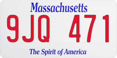 MA license plate 9JQ471