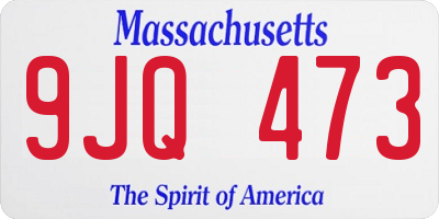MA license plate 9JQ473
