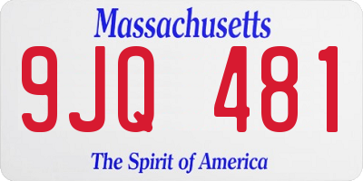 MA license plate 9JQ481