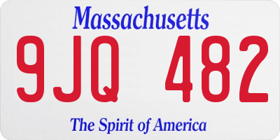 MA license plate 9JQ482