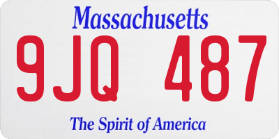 MA license plate 9JQ487