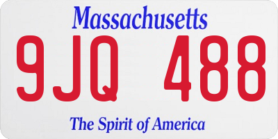 MA license plate 9JQ488