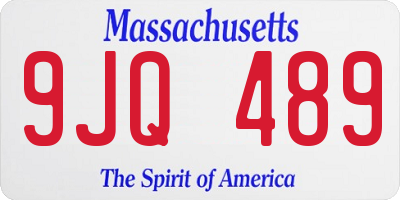 MA license plate 9JQ489