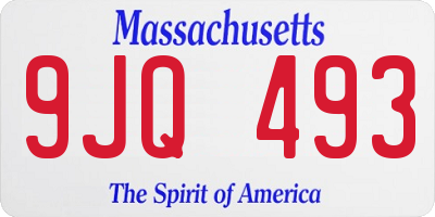 MA license plate 9JQ493