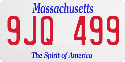 MA license plate 9JQ499