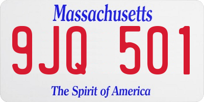 MA license plate 9JQ501