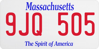 MA license plate 9JQ505