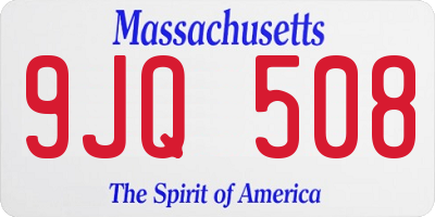 MA license plate 9JQ508