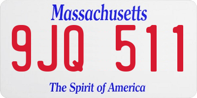 MA license plate 9JQ511
