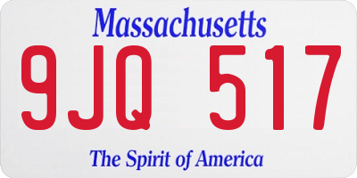 MA license plate 9JQ517