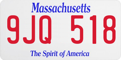 MA license plate 9JQ518
