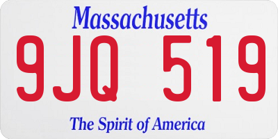MA license plate 9JQ519