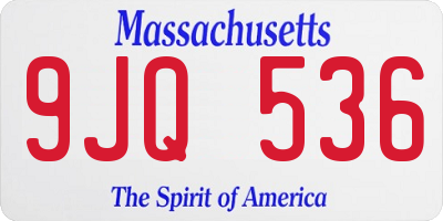 MA license plate 9JQ536