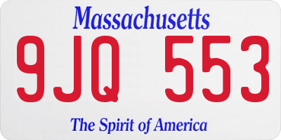MA license plate 9JQ553