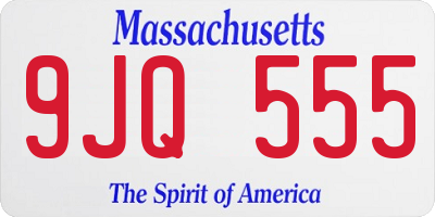 MA license plate 9JQ555