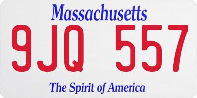 MA license plate 9JQ557