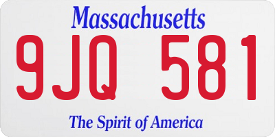 MA license plate 9JQ581