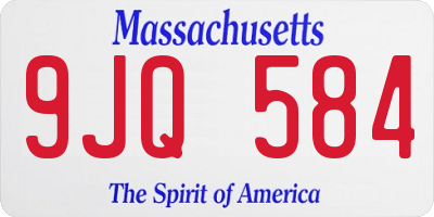 MA license plate 9JQ584