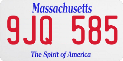 MA license plate 9JQ585