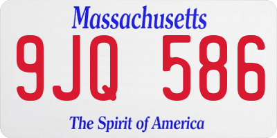 MA license plate 9JQ586