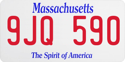 MA license plate 9JQ590