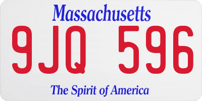 MA license plate 9JQ596