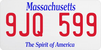 MA license plate 9JQ599