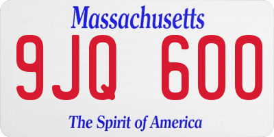 MA license plate 9JQ600